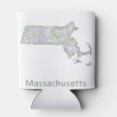 Rafraichisseur De Cannettes Carte du Massachusetts (Dos)