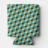 Rafraichisseur De Cannettes Charbon Ochre Turquoise Vert Bleu Plaid (Dos)