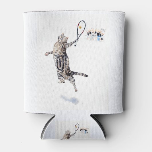 Rafraichisseur De Cannettes Chat Jouant Au Tennis (Devant)