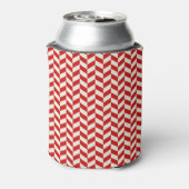 Rafraichisseur De Cannettes Chevrons Red Herringbone Motif avec Monogramme (Can Dos)
