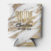 Rafraichisseur De Cannettes Chic Gold Marbre blanc mariée Bachelorette Party (Devant)