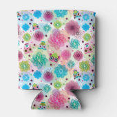 Rafraichisseur De Cannettes Chouette fleur mignonne arrière - plan motif (Dos)