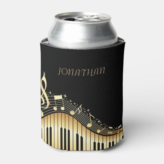 Rafraichisseur De Cannettes Clavier Noir Et Or Avec Notes Musicales (Can devant)