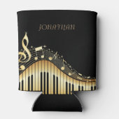 Rafraichisseur De Cannettes Clavier Noir Et Or Avec Notes Musicales (Dos)