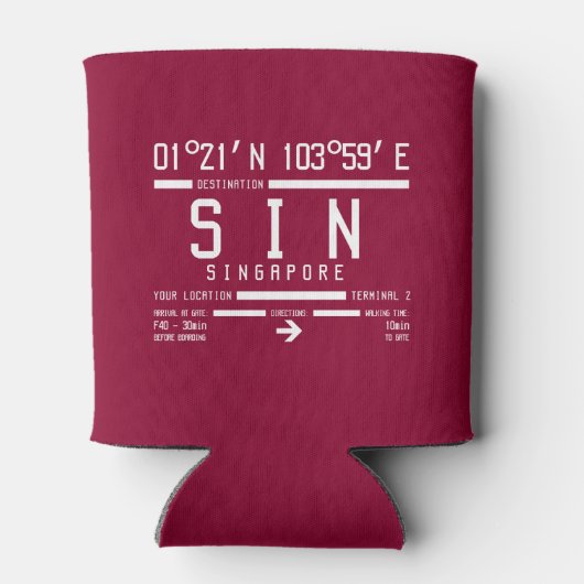 Rafraichisseur De Cannettes Code de l'aéroport international de Singapour Chan (Dos)