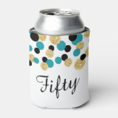 Rafraichisseur De Cannettes Confetti turquoise, noir et Parties scintillant or (Can devant)