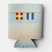 Rafraichisseur De Cannettes Couples Monogramme Signal Maritime Drapeaux Aquare (Devant)