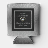 Rafraichisseur De Cannettes Damas Et Coeurs D'Argent - Anniversaire Mariage (Devant)