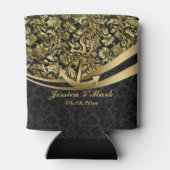 Rafraichisseur De Cannettes Damas Noir & Or Avec Ancre Nautique (Dos)