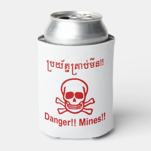 Rafraichisseur De Cannettes Danger ! ! Les mines ! ! SYMBOLE ☠ Cambodgien Khme