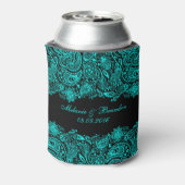 Rafraichisseur De Cannettes Dentelle Paisley Noire Et Turquoise (Can Dos)