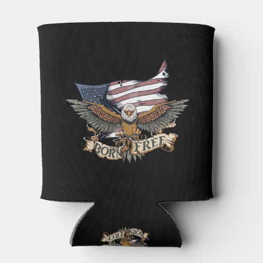 Rafraichisseur De Cannettes Drapeau américain Patriotic Bald Eagle Né Gratuit (Dos)