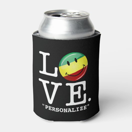 Rafraichisseur De Cannettes Drapeau Rastafarian Love Happy Rasta (Can devant)