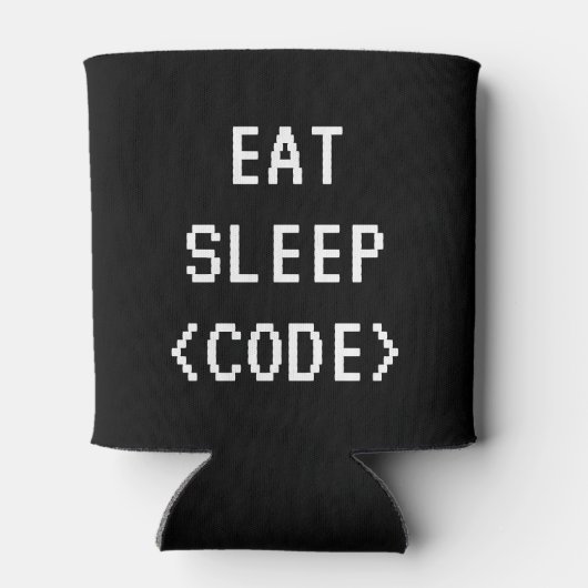 Rafraichisseur De Cannettes EAT SLEEP CODE drôle de cotation de programmation  (Dos)
