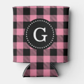Rafraichisseur De Cannettes Flamant rose Pink Buffalo Check Plaid 1I Monogramm (Devant)