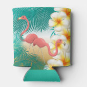 Rafraichisseur De Cannettes Flamants roses sur une plage tropicale Turquoise (Dos)