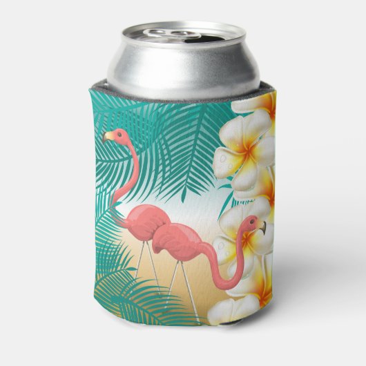 Rafraichisseur De Cannettes Flamants roses sur une plage tropicale Turquoise (Can Dos)