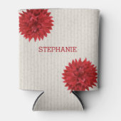Rafraichisseur De Cannettes Fleur rouge foncé monogramme (Devant)