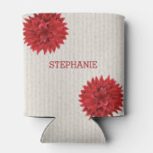 Rafraichisseur De Cannettes Fleur rouge foncé monogramme (Dos)