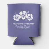 Rafraichisseur De Cannettes Fleurs d'Hibiscus tropicaux | Dark Lavender Mariag (Devant)