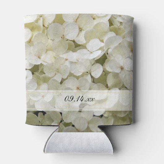 Rafraichisseur De Cannettes Fleurs Hydrangea Blanches Mariage Faveur (Dos)