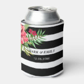 Rafraichisseur De Cannettes Fleurs Roses Et Blancs Noirs (Can devant)