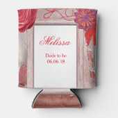 Rafraichisseur De Cannettes Fleurs rouges Beauté Mariage (Devant)