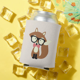 Rafraichisseur De Cannettes Fox de brun de cravate d'arc et de hippie en verre