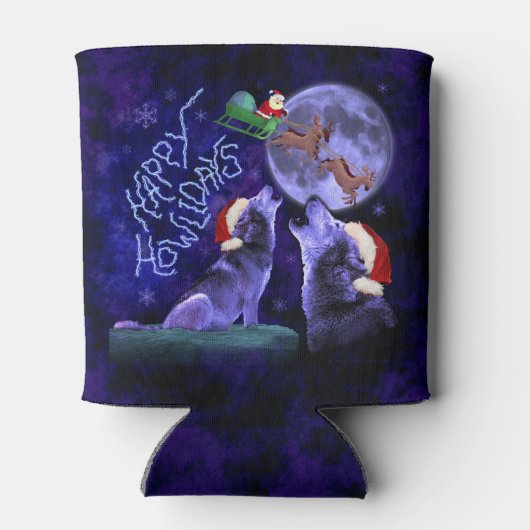 Rafraichisseur De Cannettes Funny Christmas Wolf Pun Happy Howlidays (Dos)