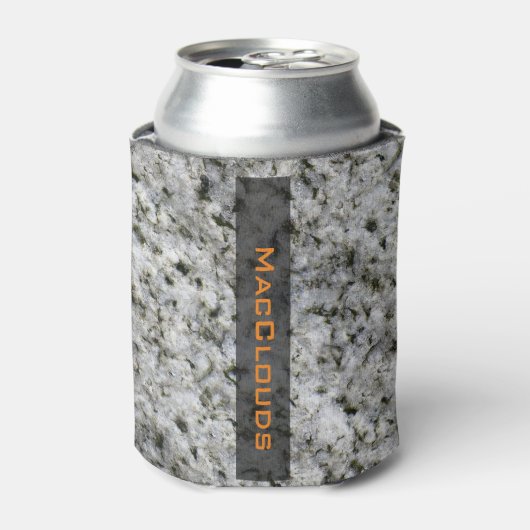 Rafraichisseur De Cannettes Géologie White Granite Rock Texture avec nom (Can devant)