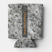 Rafraichisseur De Cannettes Géologie White Granite Rock Texture avec nom (Devant)