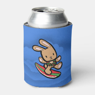Rafraichisseur De Cannettes Hawaiian Surfing Bunny Cartoon de vacances