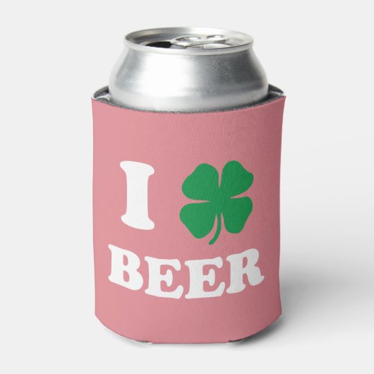 Rafraichisseur De Cannettes I Heart Beer Pink (Can devant)