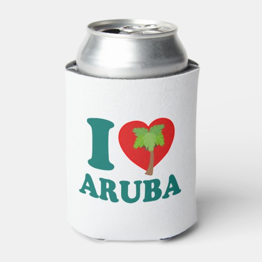 Rafraichisseur De Cannettes I Love Aruba Palm Tree (Can devant)
