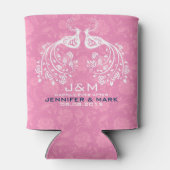 Rafraichisseur De Cannettes Inséparables floraux blancs Arrière - plan rose Da (Dos)