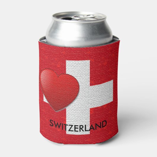 Rafraichisseur De Cannettes J'aime Suisse tasse suisse tonneau drapeau rouge c (Can devant)