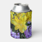 Rafraichisseur De Cannettes Jaune et Fleurs Lilac Violettes (Can devant)