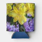 Rafraichisseur De Cannettes Jaune et Fleurs Lilac Violettes (Devant)