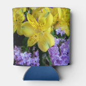 Rafraichisseur De Cannettes Jaune et Fleurs Lilac Violettes (Dos)