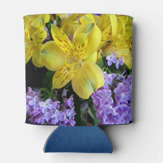 Rafraichisseur De Cannettes Jaune et Fleurs Lilac Violettes (Dos)