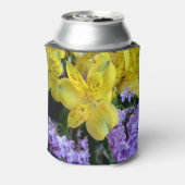 Rafraichisseur De Cannettes Jaune et Fleurs Lilac Violettes (Can Dos)