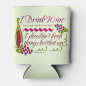 Rafraichisseur De Cannettes Je Bois Du Vin Drôle Citation (Devant)