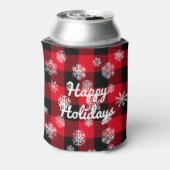 Rafraichisseur De Cannettes Joyeuses fêtes l Snowflakes Red Buffalo Plaid (Can Dos)