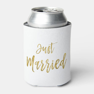 Rafraichisseur De Cannettes Juste Marié Gold Foil Anniversaire Can Cooler