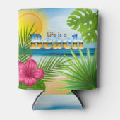 Rafraichisseur De Cannettes La vie est un design de plage (Devant)