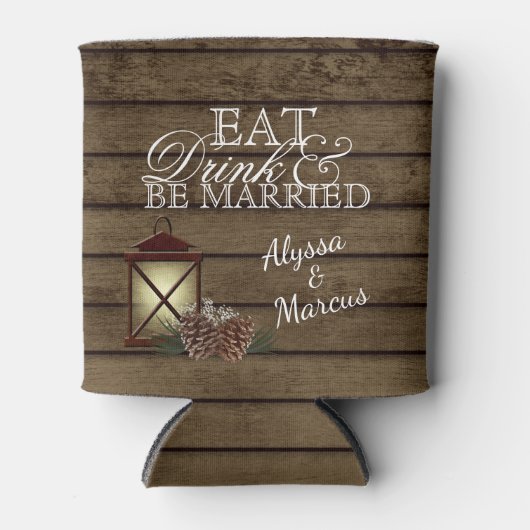 Rafraichisseur De Cannettes Lanterne et Pinecones Bois de grange (Devant)