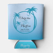 Rafraichisseur De Cannettes Logo tropical de Palm Beach | bleu ciel (Devant)