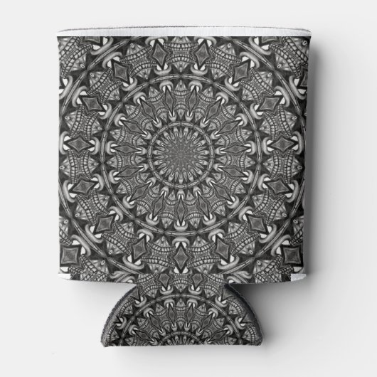 Rafraichisseur De Cannettes Mandala monochrome (Devant)