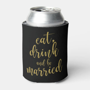 Rafraichisseur De Cannettes Manger, boire et être marié élégant mariage en or