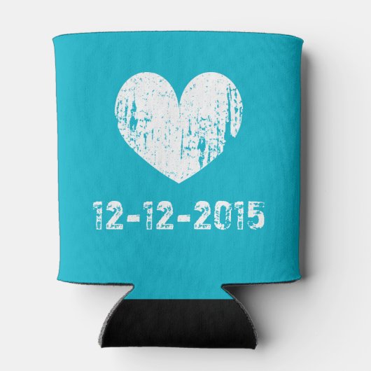 Rafraichisseur De Cannettes Mariage bleu turquoise peut refroidir avec coeur m (Dos)